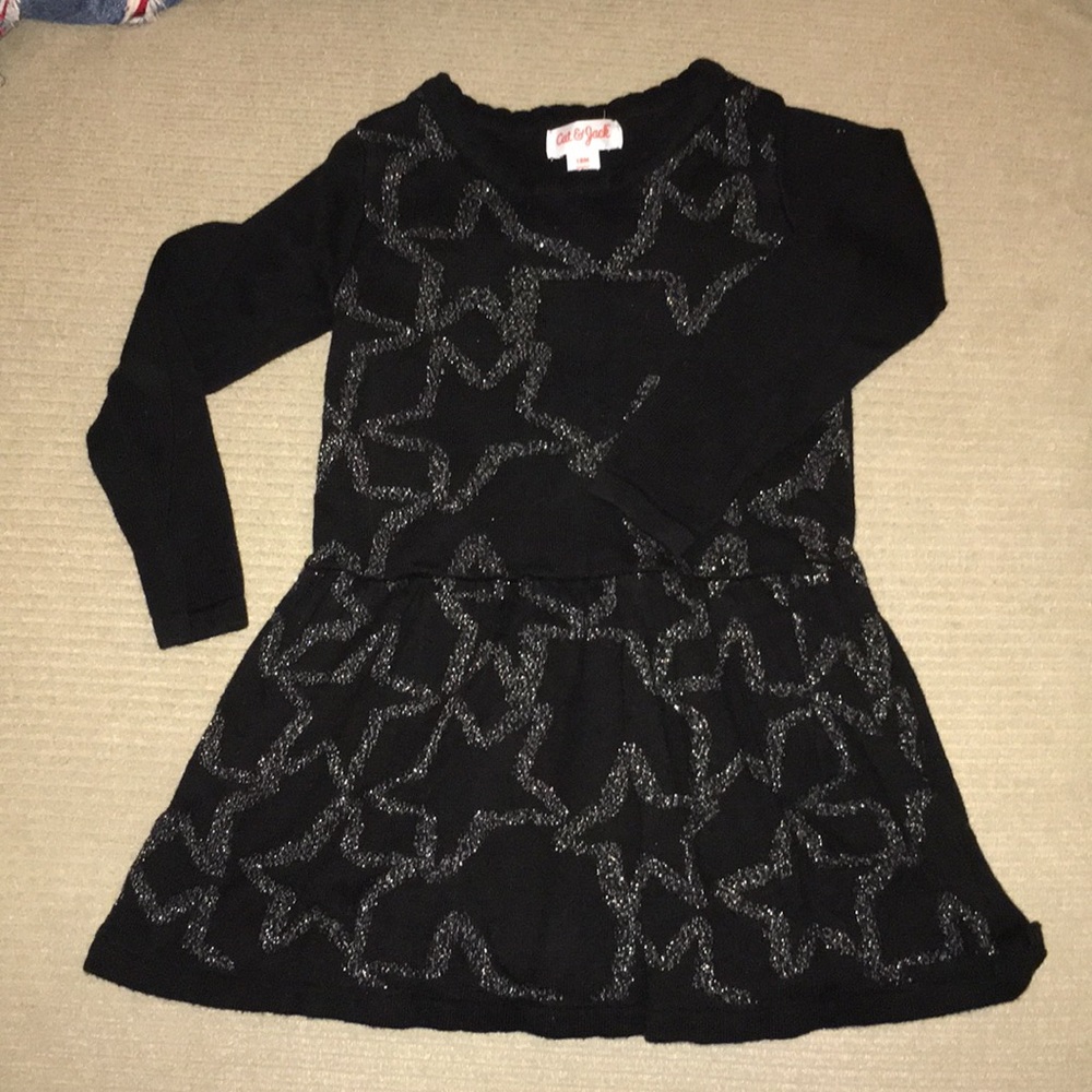 Black star print sweater dress size 18M
